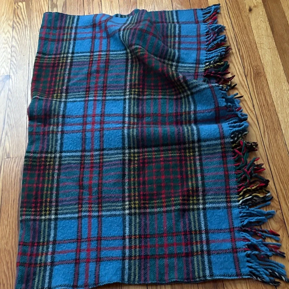 Cozy Blue and Red Plaid Holiday Throw